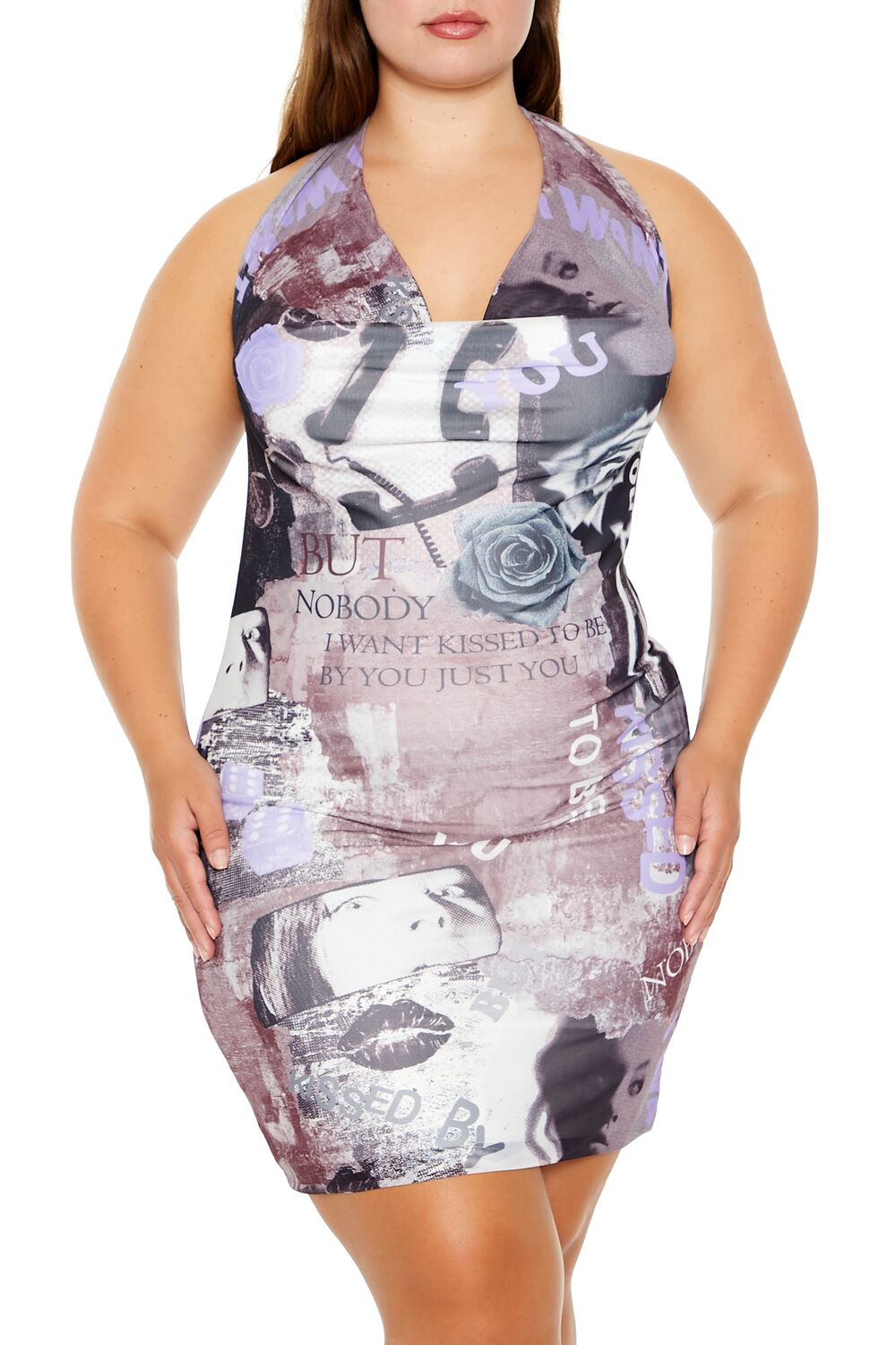 Plus Size Abstract Print Mini Dress - Image 2