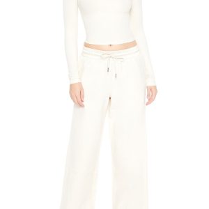 Satin Mid-Rise Wide-Leg Pants