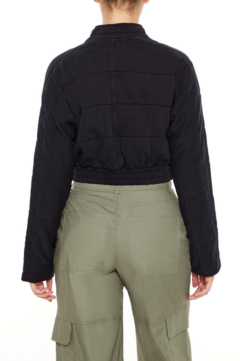 Quilted Zip-Up Cropped Jacket - Image 5