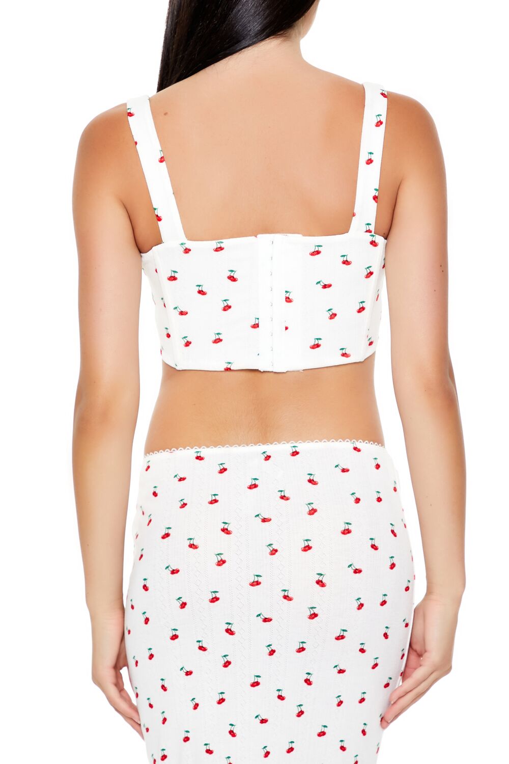 Cherry Print Lingerie Corset Top - Image 5