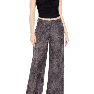 Rhinestone Mid-Rise Cargo Pants