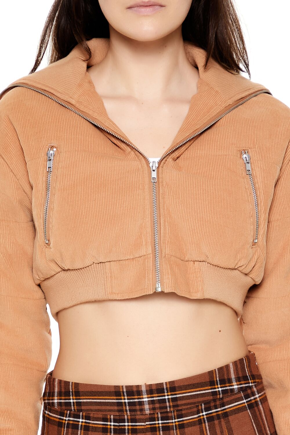 Cropped Corduroy Puffer Jacket - Image 3