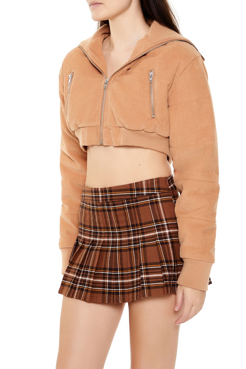 Cropped Corduroy Puffer Jacket - Image 4