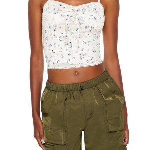 Ditsy Floral Lace-Up Cami