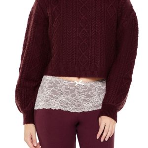 Cropped Cable Knit Sweater