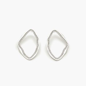 Geo Rhinestone Drop Earrings