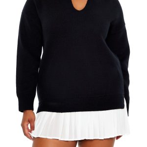 Plus Size Combo Sweater Dress