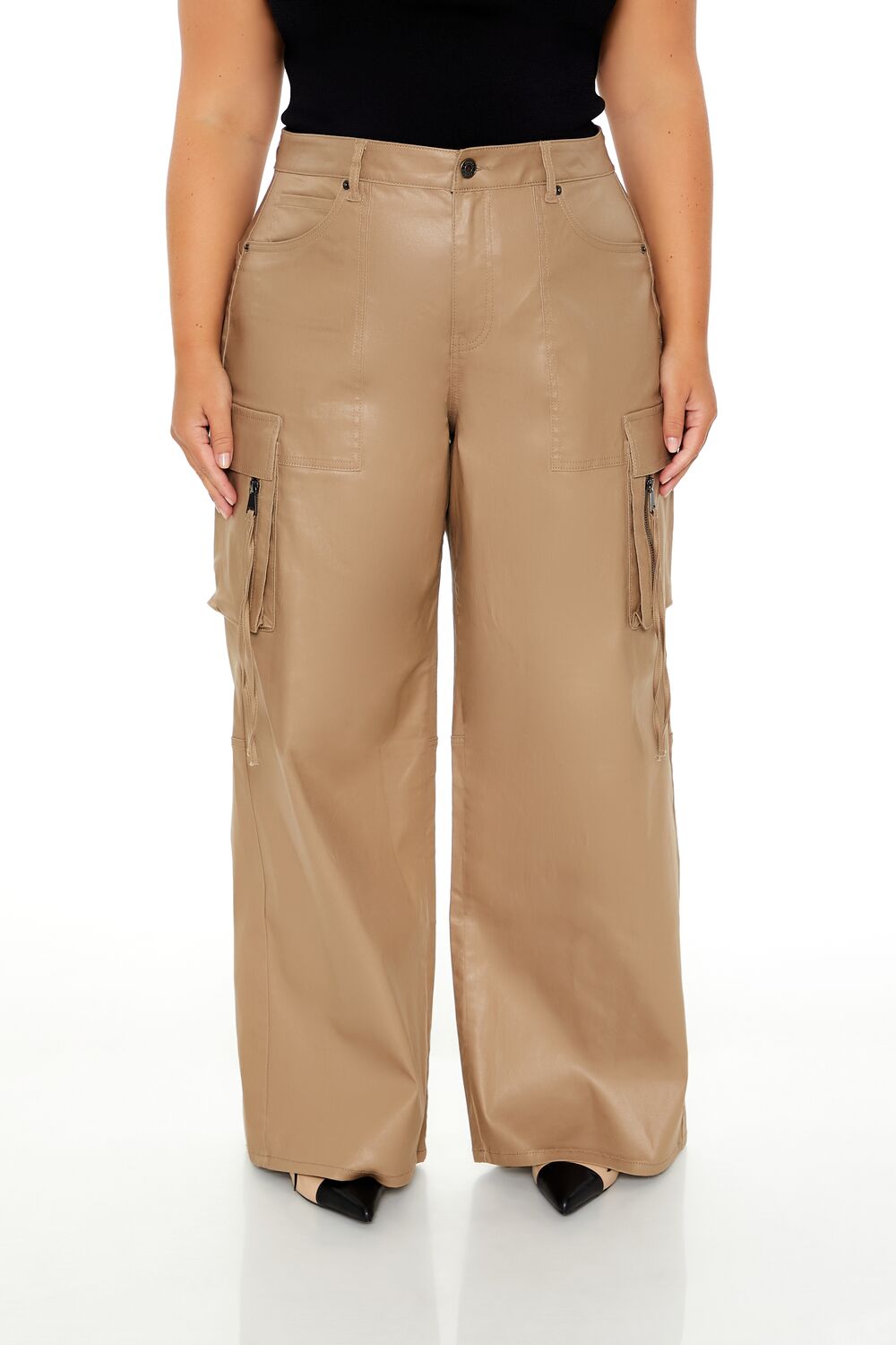 Plus Size Metallic Cargo Pants - Image 2