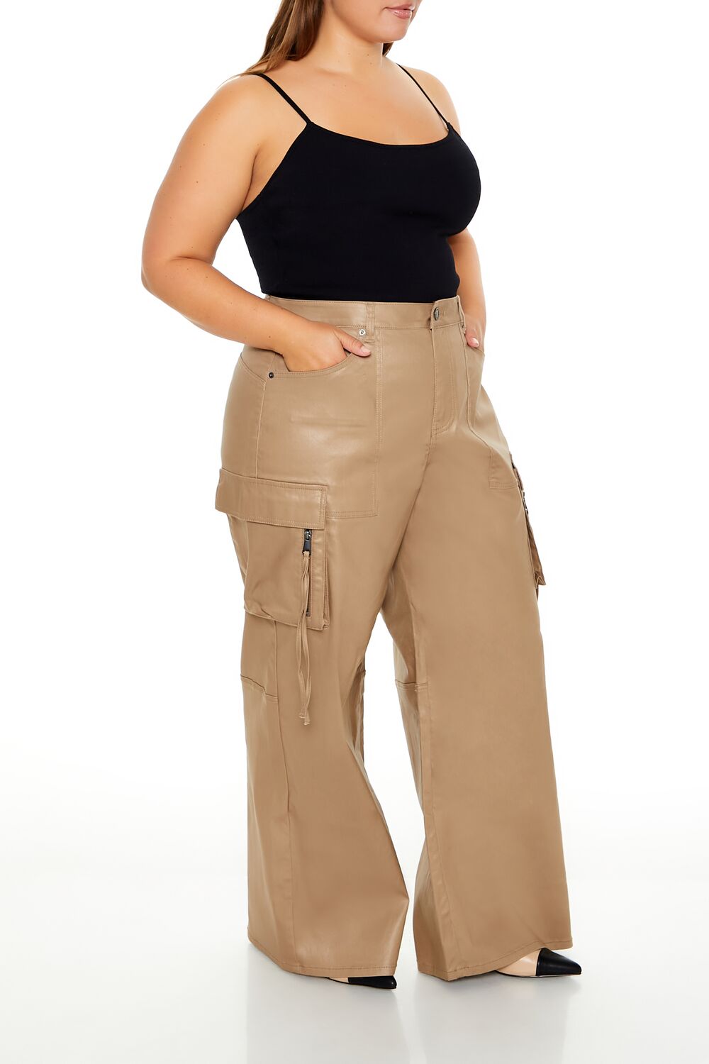 Plus Size Metallic Cargo Pants - Image 3