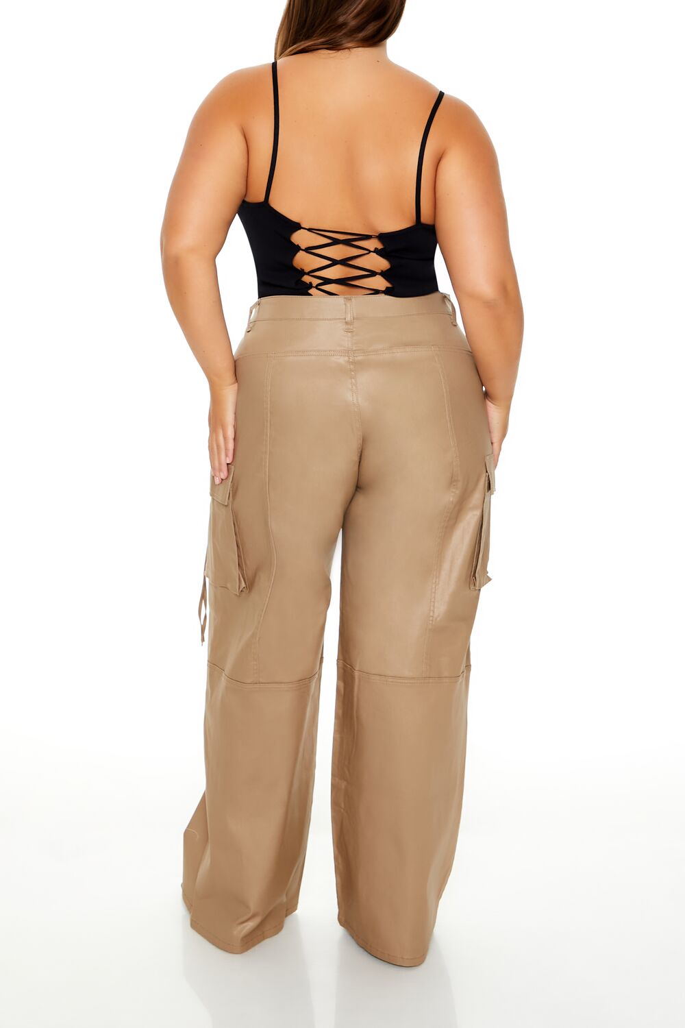 Plus Size Metallic Cargo Pants - Image 4