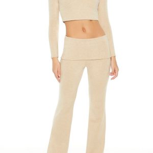 Mid-Rise Foldover Flare Pants