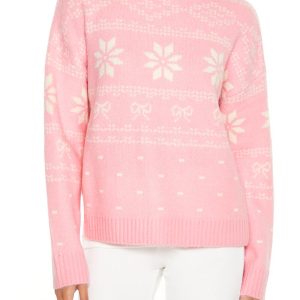 Fair Isle Bow Turtleneck Sweater