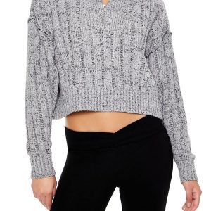 Ribbed Half-Zip Sweater