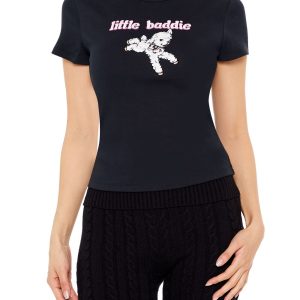 Embroidered Little Baddie Baby Tee