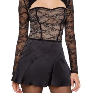 Lace Cutout Bustier Combo Top