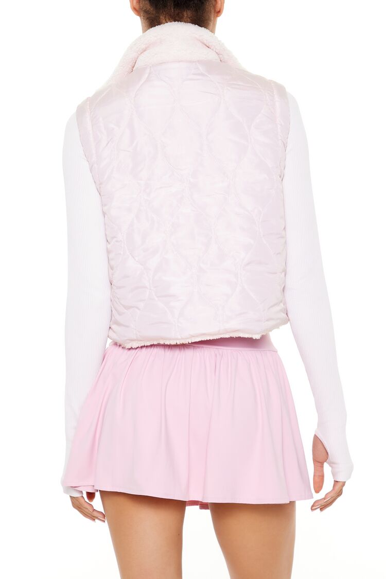 Active Quilted Faux Shearling Vest - Image 5