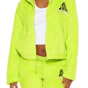 The Grinch Embroidered Zip-Up Hoodie