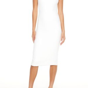 Contour Sculpt Rhinestone Midi Dress