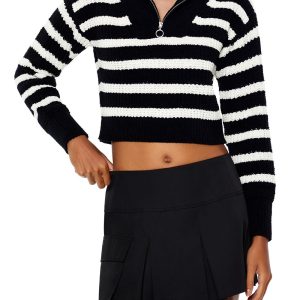 Striped Half-Zip Sweater
