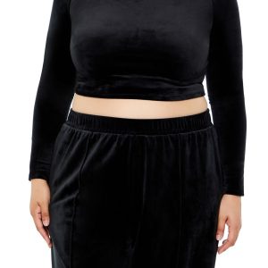 Plus Size Velour Crop Top