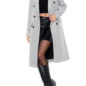 Herringbone Double-Breasted Coat