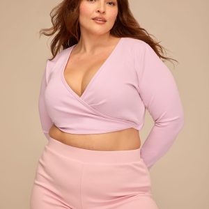 Plus Size Wrap Crop Top