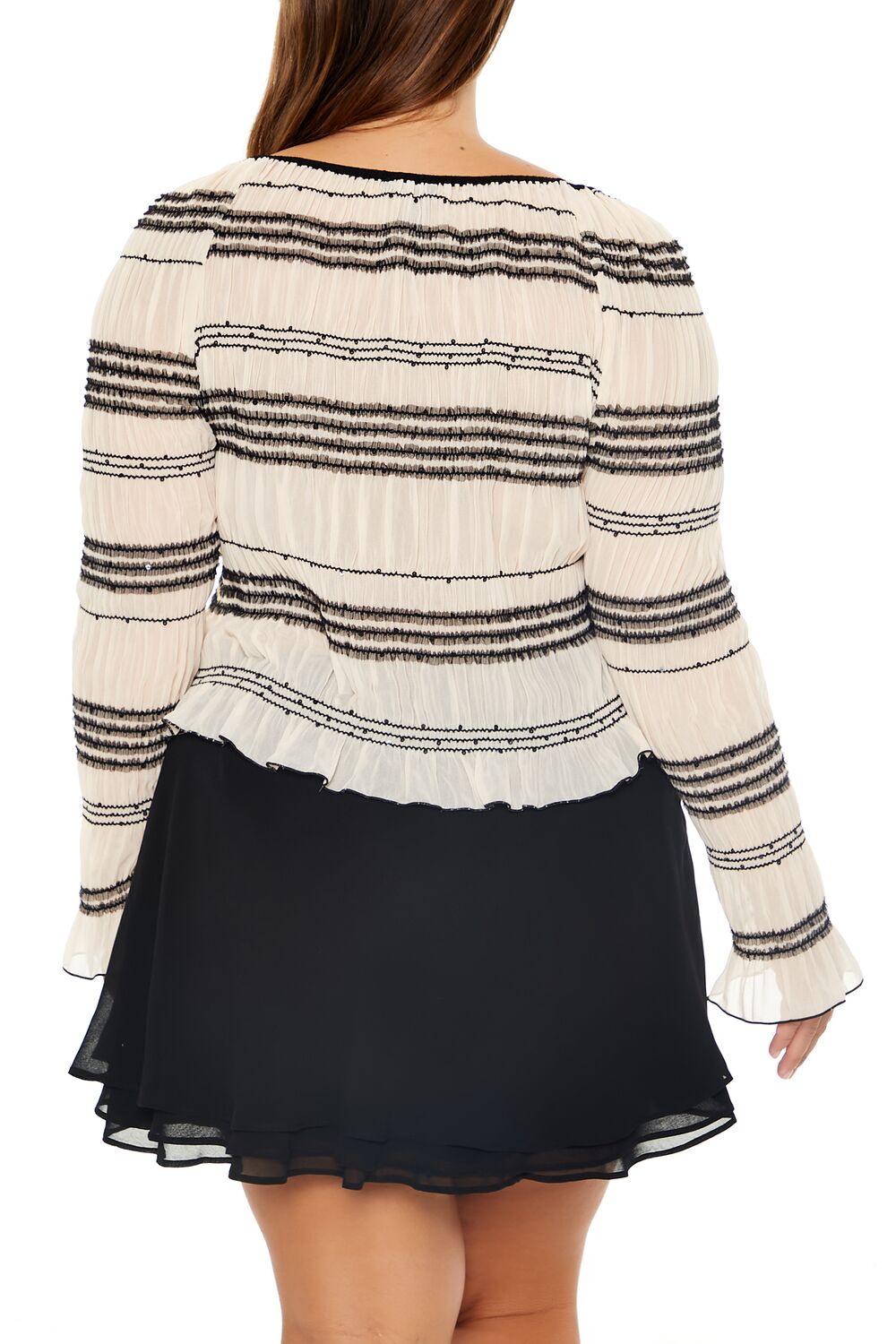 Plus Size Striped Tie-Front Top - Image 5