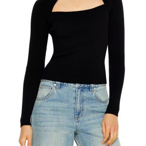 Ribbed Cutout Sweater