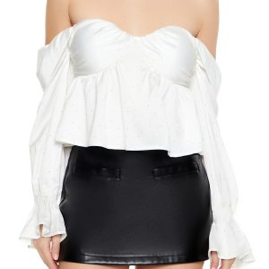 Off-the-Shoulder Peplum Crop Top