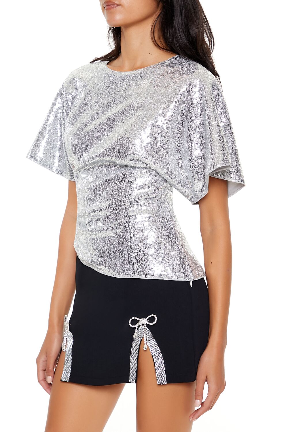 Sequin Butterfly-Sleeve Top - Image 4