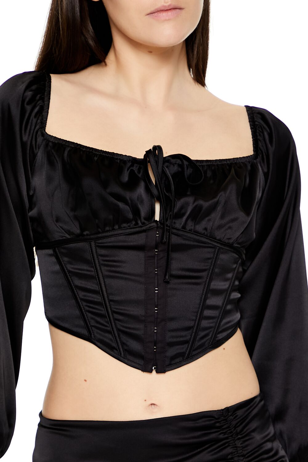 Satin Corset Crop Top - Image 3