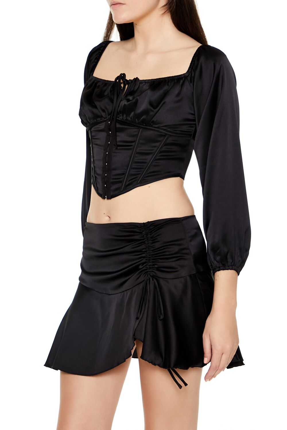 Satin Corset Crop Top - Image 4