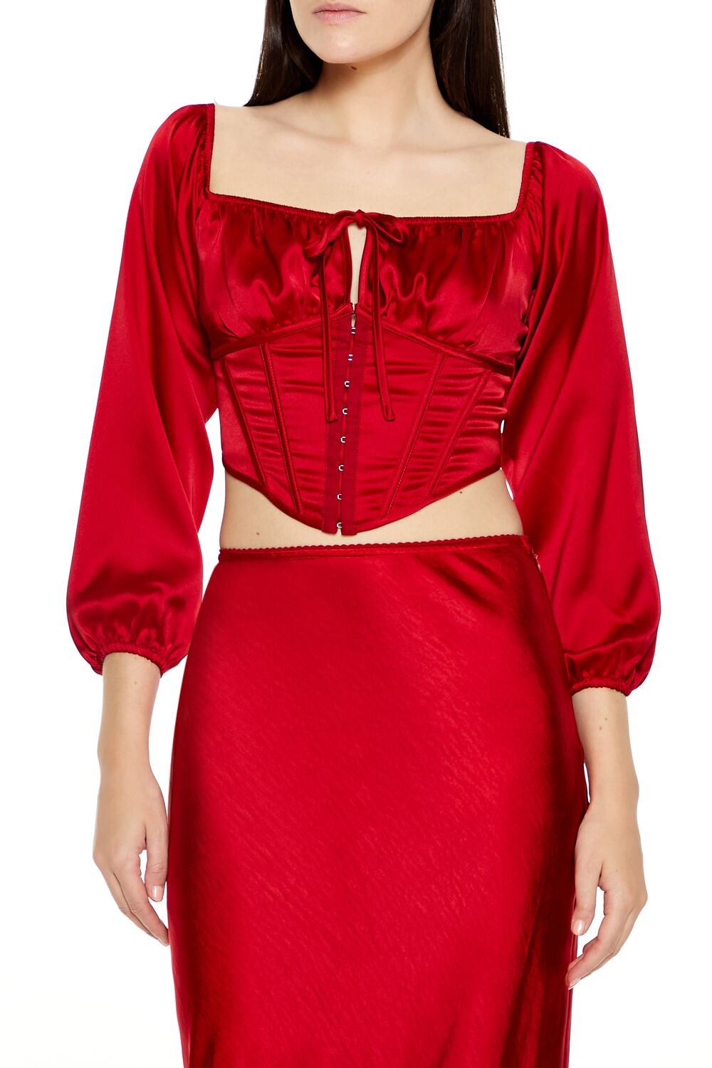 Satin Corset Crop Top - Image 6