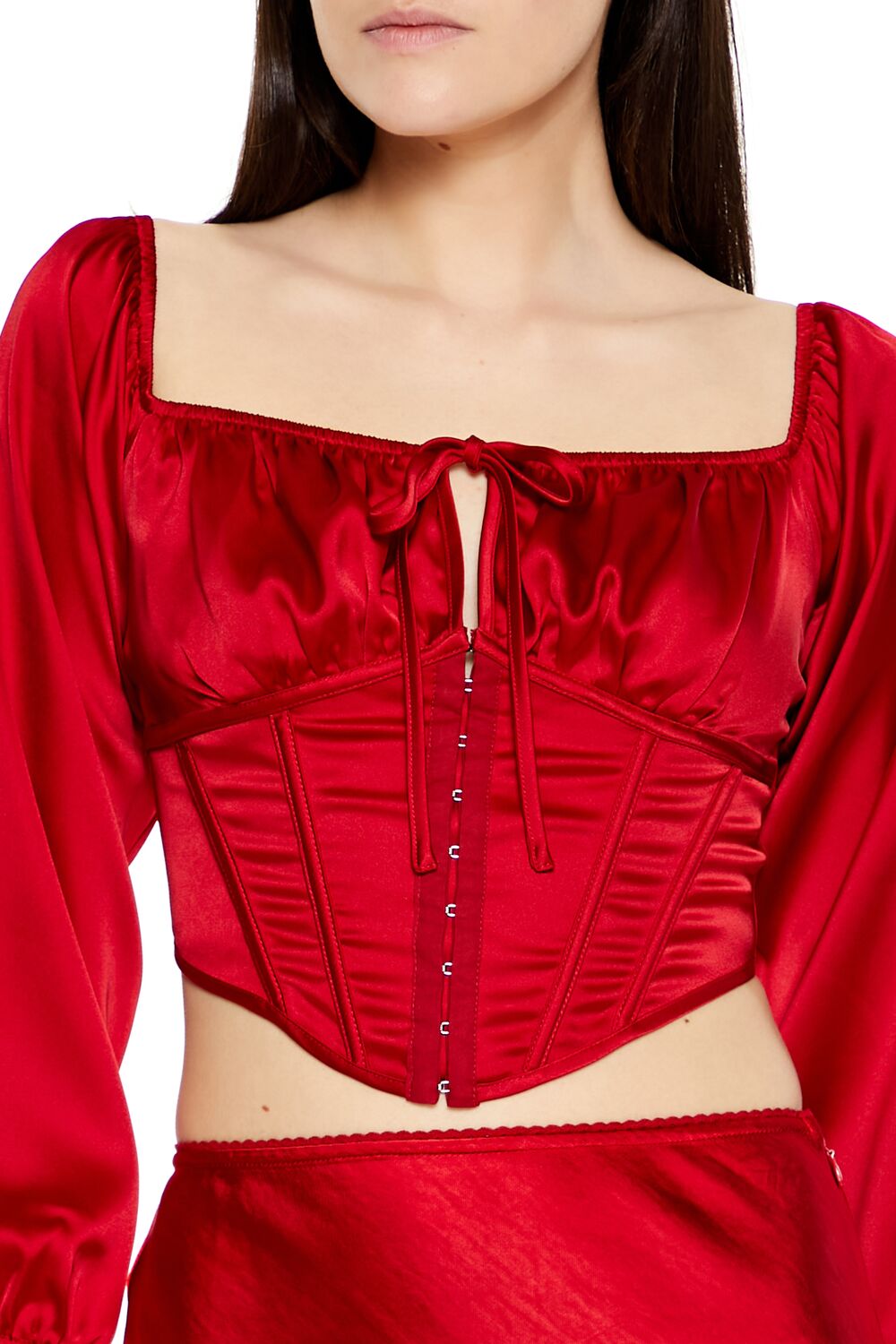 Satin Corset Crop Top - Image 8