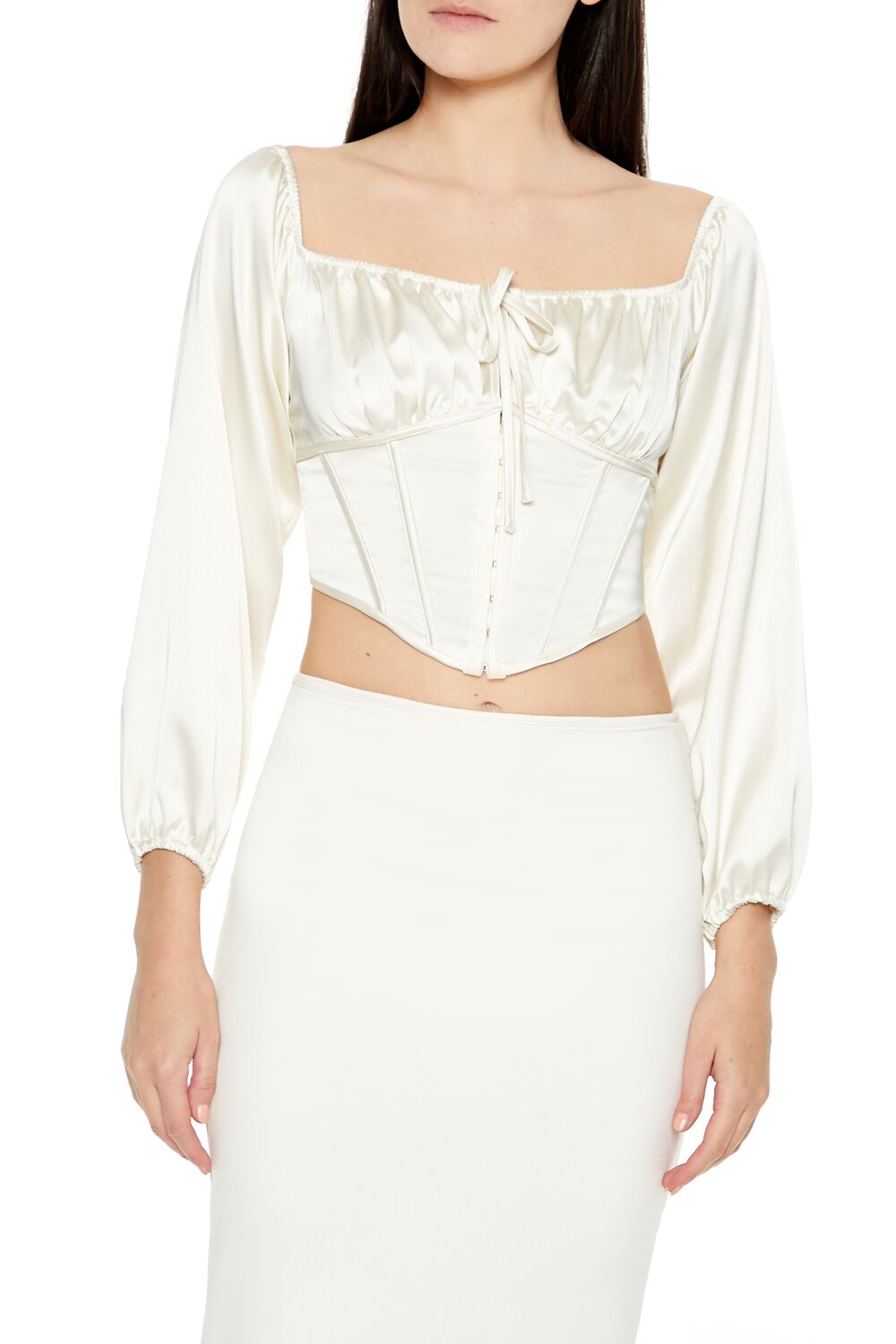 Satin Corset Crop Top - Image 11
