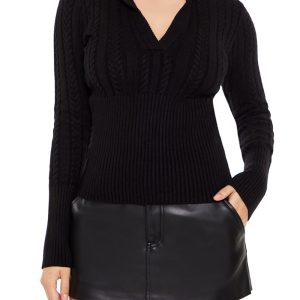 Hooded Cable Knit Sweater