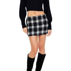Cropped Rib-Knit Sweater