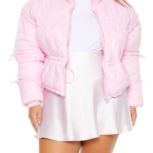 Plus Size Cropped Puffer Jacket