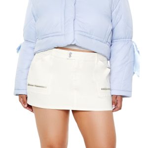Plus Size Bow Puffer Jacket