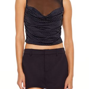 Rhinestone Illusion Crop Top