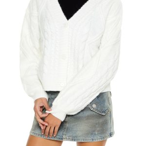 Cable Knit Cardigan Sweater