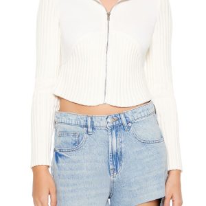Cropped Zip-Up Sweater