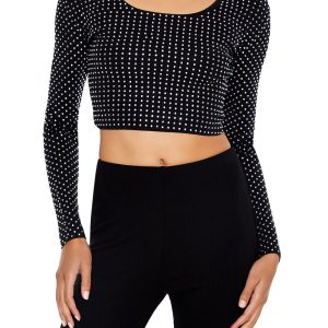 Rhinestone Cropped Sweater