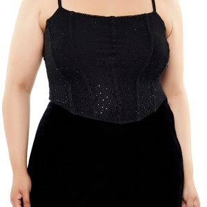 Plus Size Sequin Corset Cami