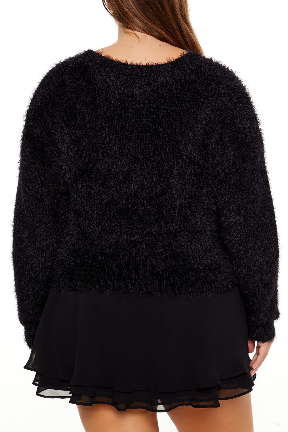Plus Size Fuzzy Cardigan Sweater - Image 15
