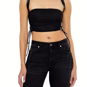 Lace-Up Crop Top