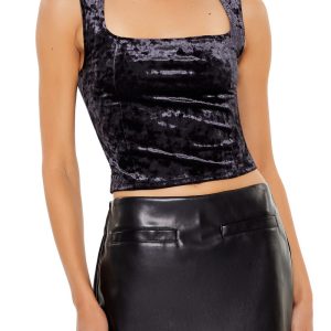 Crushed Velvet Crop Top