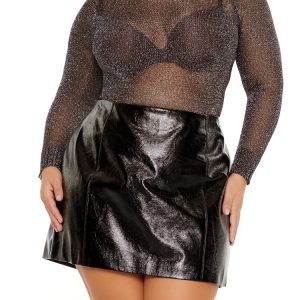 Plus Size Sheer Turtleneck Sweater