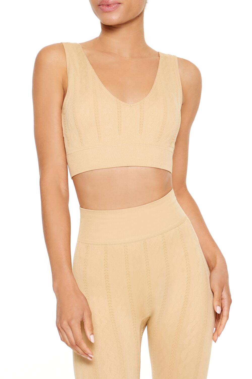 Seamless Cable Knit Sports Bra