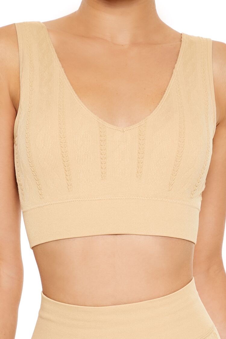 Seamless Cable Knit Sports Bra - Image 3
